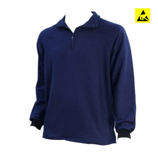 ESD Safe Sweatshirt Zip Neck